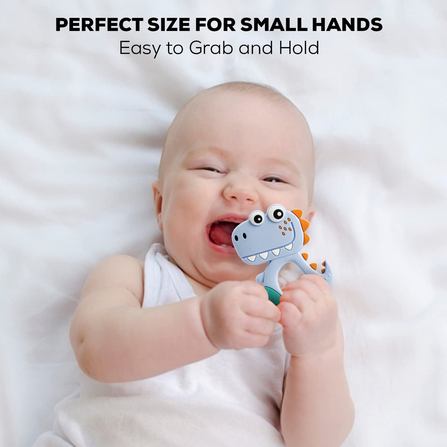 Silicone Dinosaur Teether For Baby (1 Pc Mix Design Color)