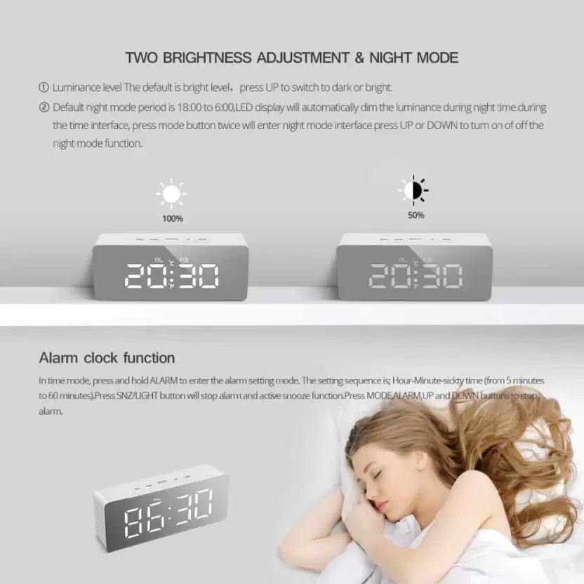 Digital Mirror Alarm Clock - Wake Up Refreshed and Stylish Ismokraft