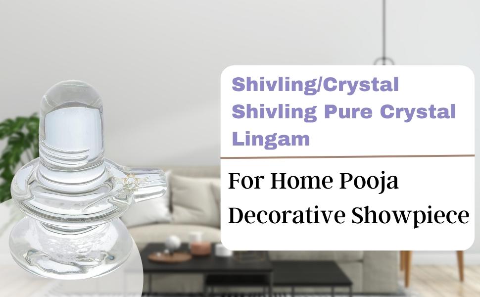 Sphatik Shivling/Big Size for Home Pooja Decorative Showpiece - 4 inch, 20gm (Crystal, White) Ismokraft