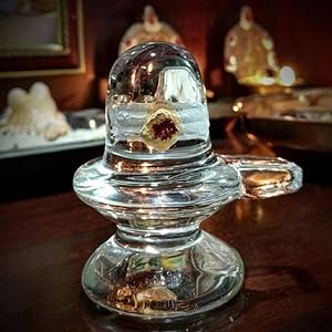 Sphatik Shivling/Big Size for Home Pooja Decorative Showpiece - 4 inch, 20gm (Crystal, White) Ismokraft